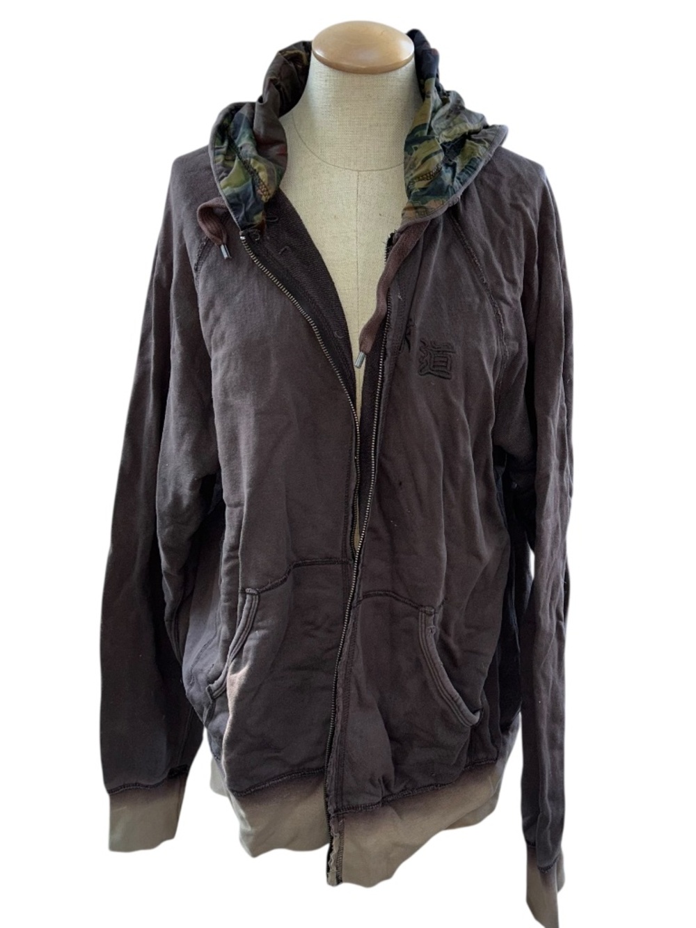 Vintage Y2K Triple Five Soul overdye brown cotton printed Japanese sweatshirt XL